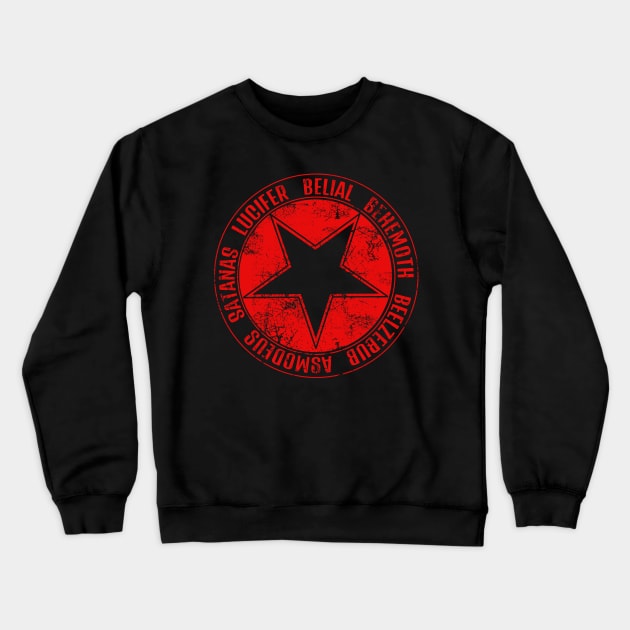 Satanist Distressed Design Crewneck Sweatshirt by stuff101